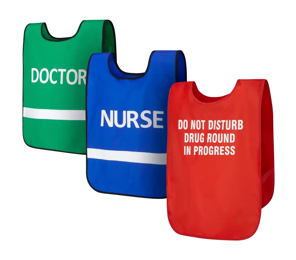 Doctor, Nurse and Do not disturb drug round in progress tabards